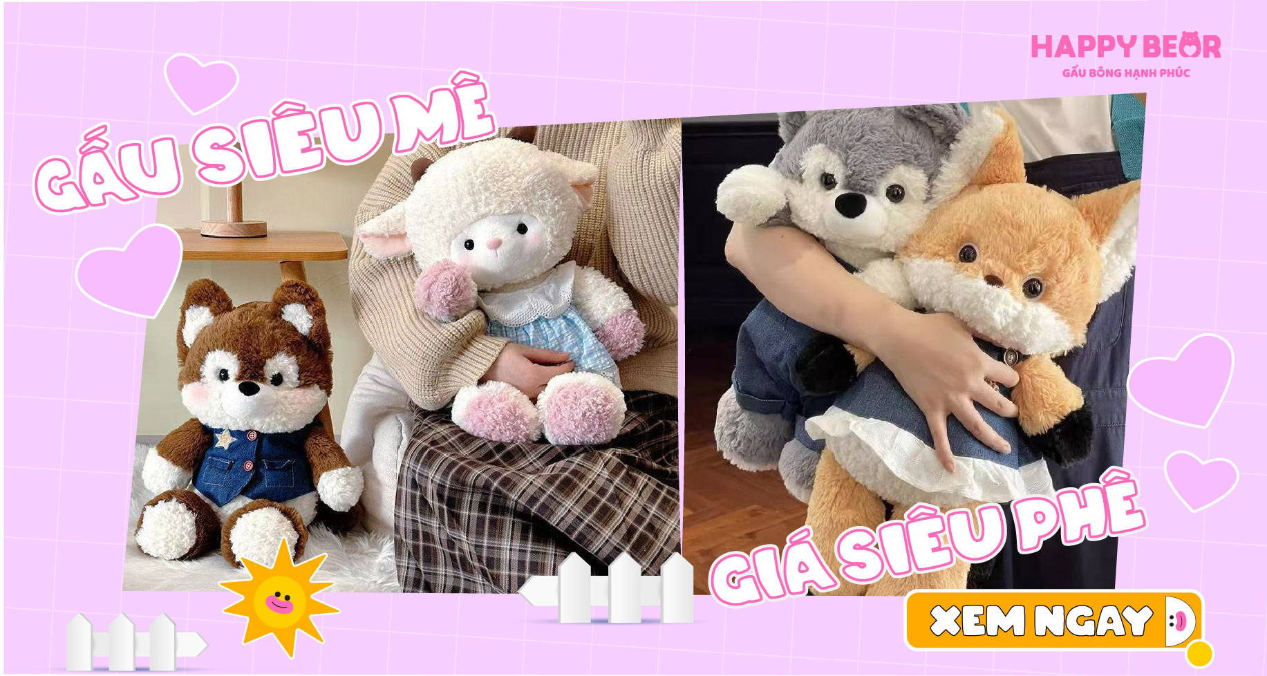Gấu Bông Sói HP106 - HAPPY BEAR 16 Gấu bông – Món quà của hạnh phúc