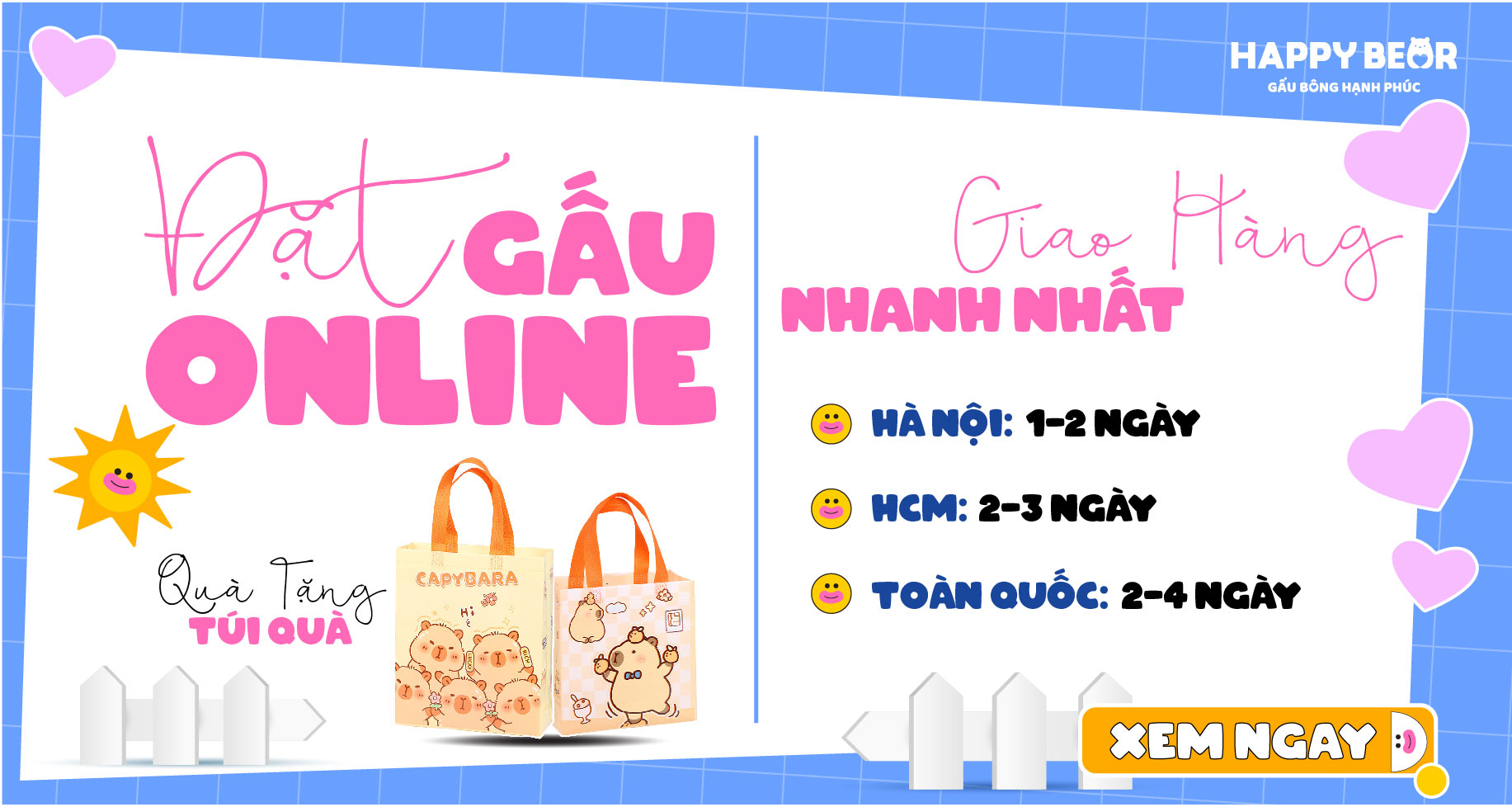 Gấu Bông Sói HP106 - HAPPY BEAR 18 Dịch vụ tận tâm - Gấu bông hạnh phúc