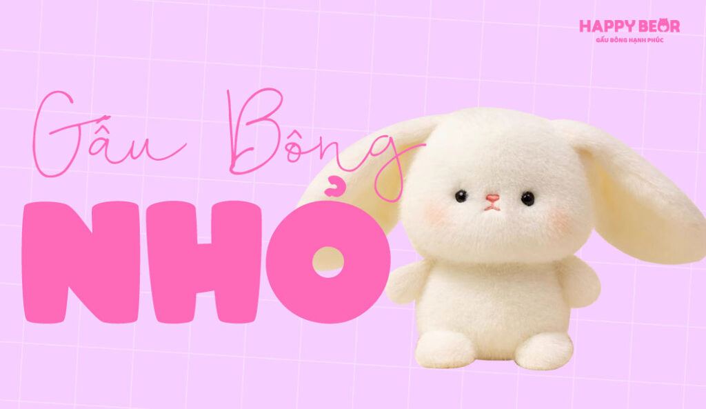 banner gấu bông size nhỏ gấu bông hạnh phúc