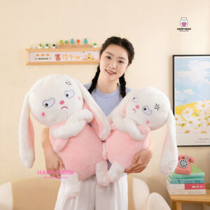 Gấu Bông Thỏ Tai Dài Mắt Lườm HAPPY BEAR 60CM