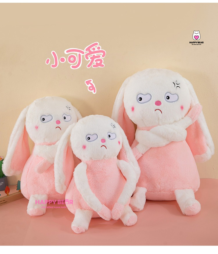 Gấu Bông Thỏ Mắt Lườm HP131 - HAPPY BEAR 25 Gấu Bông Thỏ Tai Dài Mắt Lườm HAPPY BEAR 60CM
