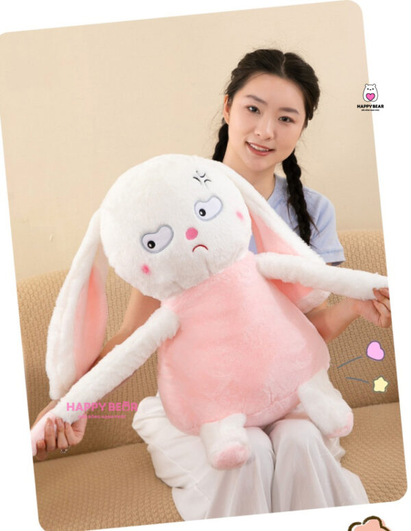 Gấu Bông Thỏ Tai Dài Mắt Lườm HAPPY BEAR 60CM