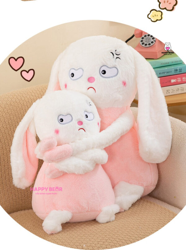 Gấu Bông Thỏ Tai Dài Mắt Lườm HAPPY BEAR 60CM