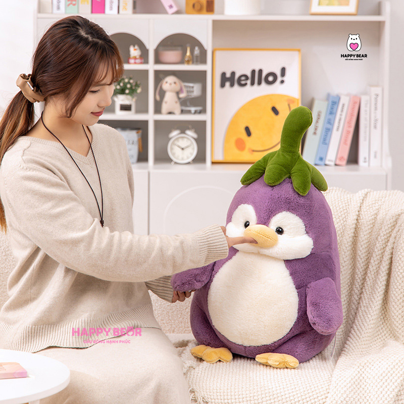 Gấu Bông Chim Cánh Cụt Cà Tím HP76 HAPPY BEAR