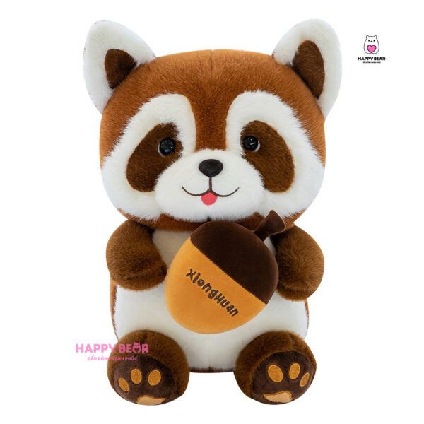 Gấu bông chồn ôm bình đuôi dài happy bear 60cm
