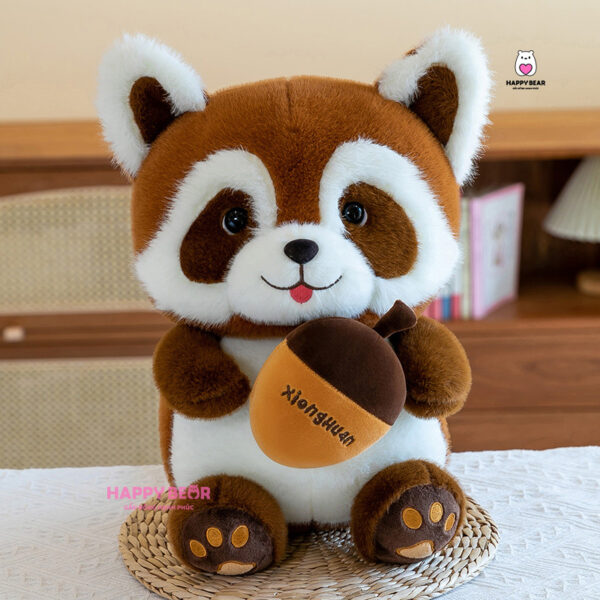 Gấu bông chồn ôm bình đuôi dài happy bear 60cm