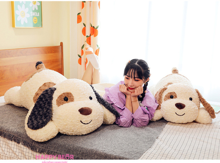 Gối Ôm Cún Lông Xù HP136 - HAPPY BEAR 28 Gối Ôm Cún Lông Xù Dễ Thương HAPPY BEAR size 60CM