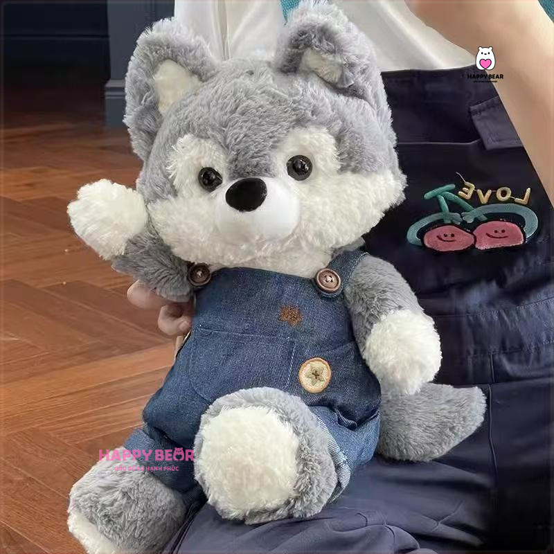 Gấu Bông Sói HP106 - HAPPY BEAR 15 Gấu bông sói mặc yếm happy bear