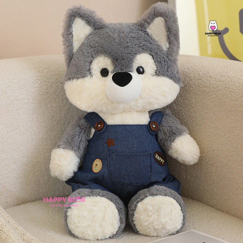 Gấu Bông Sói HP106 - HAPPY BEAR 14 Gấu bông sói mặc yếm happy bear