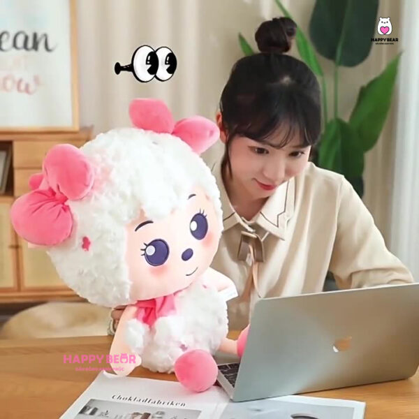 Gấu bông cừu hồng dễ thương HAPPY BEAR size 60CM