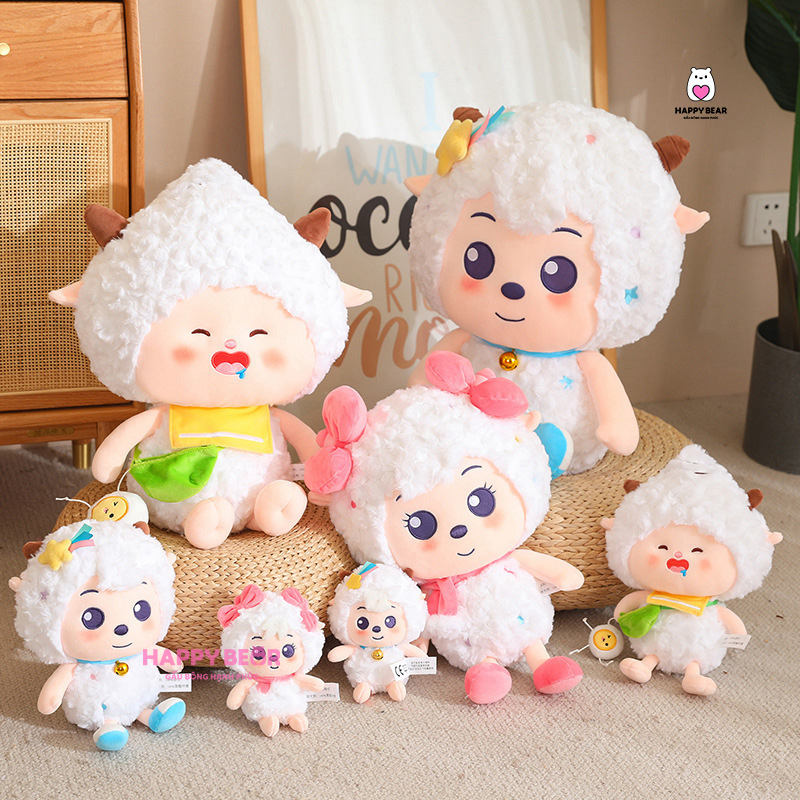 Cừu Bông Lười Dễ Thương HP126 - HAPPY BEAR 18 Gấu bông cừu hồng dễ thương HAPPY BEAR size 60CM