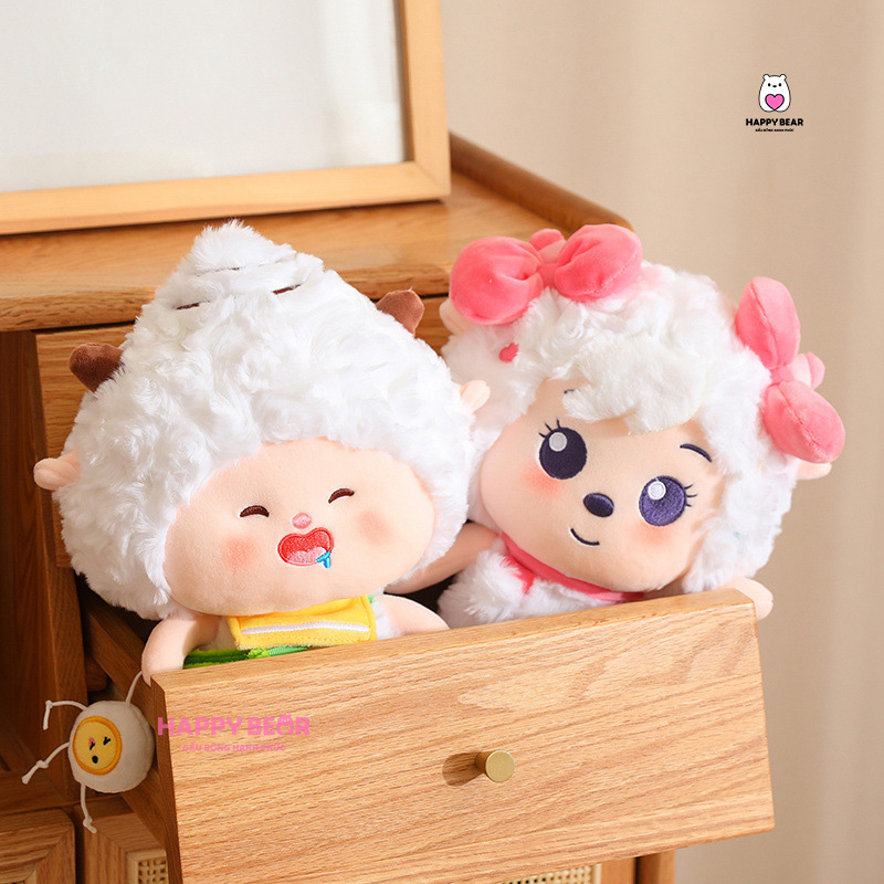 Cừu Bông Lười Dễ Thương HP126 - HAPPY BEAR 24 Gấu bông cừu hồng dễ thương HAPPY BEAR size 60CM