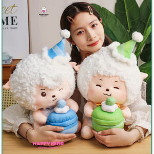 Gấu bông cừu dễ thương sinh nhật HAPPY BEAR size 60CM