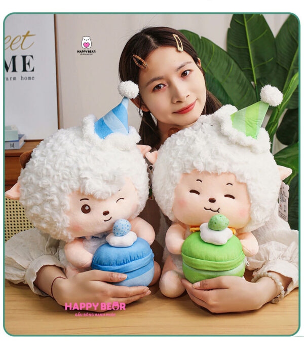 Gấu bông cừu dễ thương sinh nhật HAPPY BEAR size 60CM