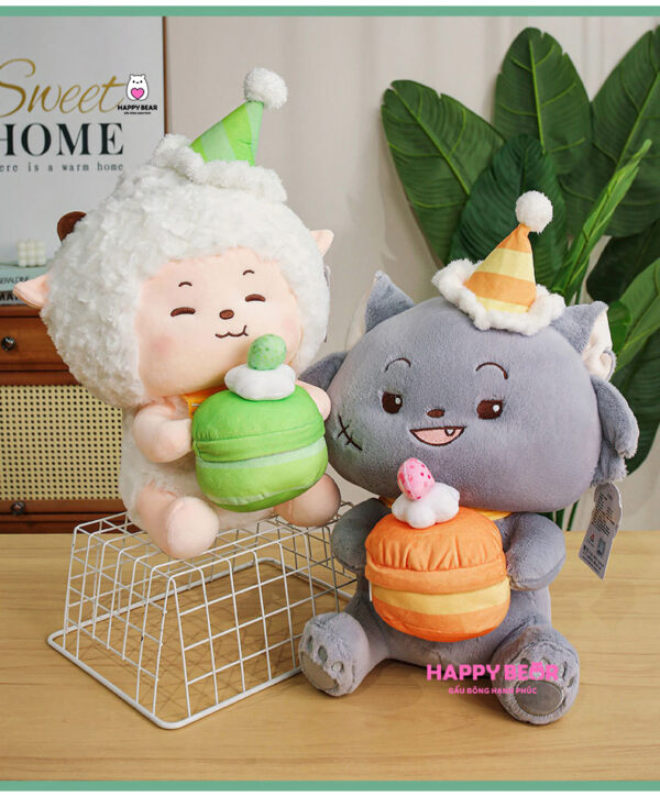 Gấu bông cừu dễ thương sinh nhật HAPPY BEAR size 60CM