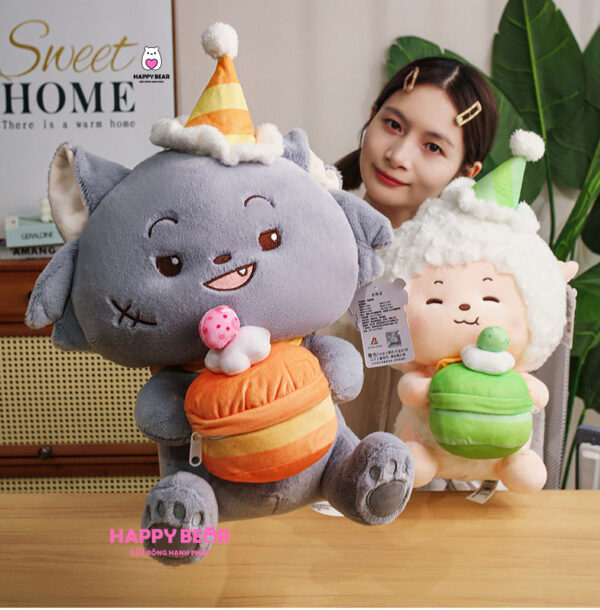 Gấu bông cừu dễ thương sinh nhật HAPPY BEAR size 60CM