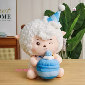Gấu bông cừu dễ thương sinh nhật HAPPY BEAR size 60CM