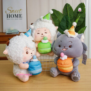 Gấu bông cừu dễ thương sinh nhật HAPPY BEAR size 60CM