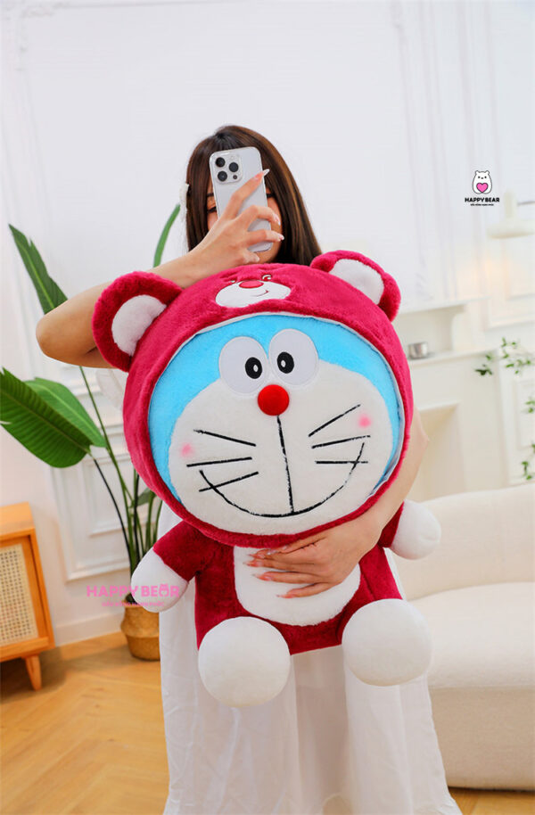 Gấu Bông Doreamon Cosplay Lotso Dâu Và Stick HAPPY BEAR size 60CM