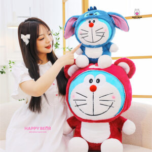 Gấu Bông Doreamon Cosplay Lotso Dâu Và Stick HAPPY BEAR size 60CM