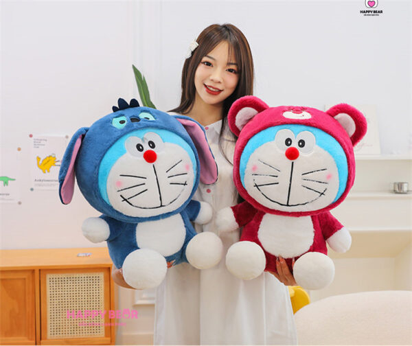 Gấu Bông Doreamon Cosplay Lotso Dâu Và Stick HAPPY BEAR size 60CM