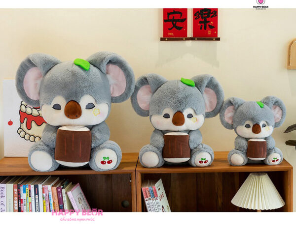 Gấu bông gấu trúc xám dễ thương HAPPY BEAR size 60CM