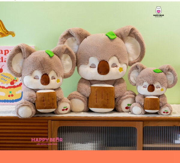 Gấu bông gấu trúc nâu dễ thương HAPPY BEAR size 60CM