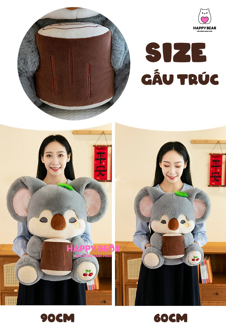 Gấu Bông Gấu Trúc HP123 - HAPPY BEAR 29 Gấu bông gấu trúc dễ thương HAPPY BEAR size 60CM