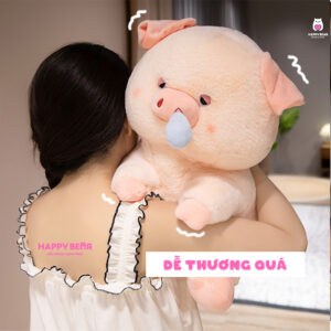 Gấu bông heo dáng ngồi kéo mũi dễ thương happy bear hp205