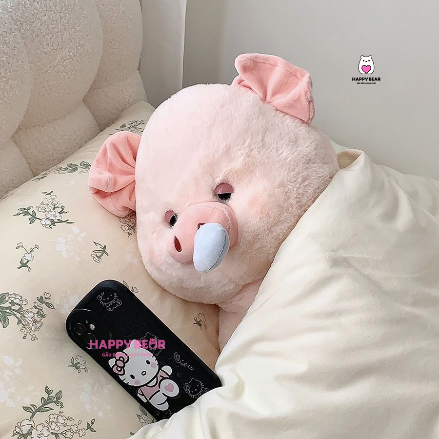 Gấu Bông Heo Kéo Mũi HP110 - HAPPY BEAR 22 Gấu bông heo dáng ngồi kéo mũi dễ thương happy bear hp205