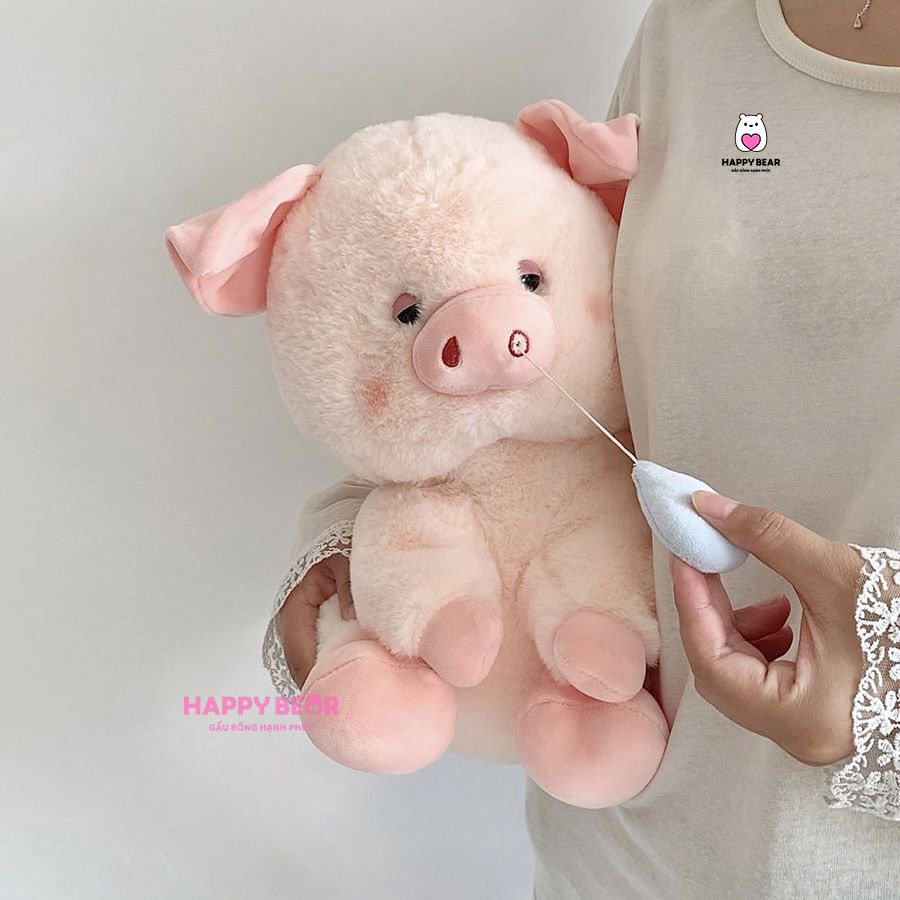 Gấu Bông Heo Kéo Mũi HP110 - HAPPY BEAR 21 Gấu bông heo dáng ngồi kéo mũi dễ thương happy bear hp205