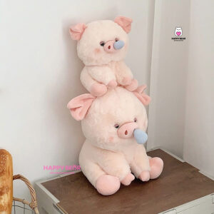 Gấu bông heo dáng ngồi kéo mũi dễ thương happy bear hp205