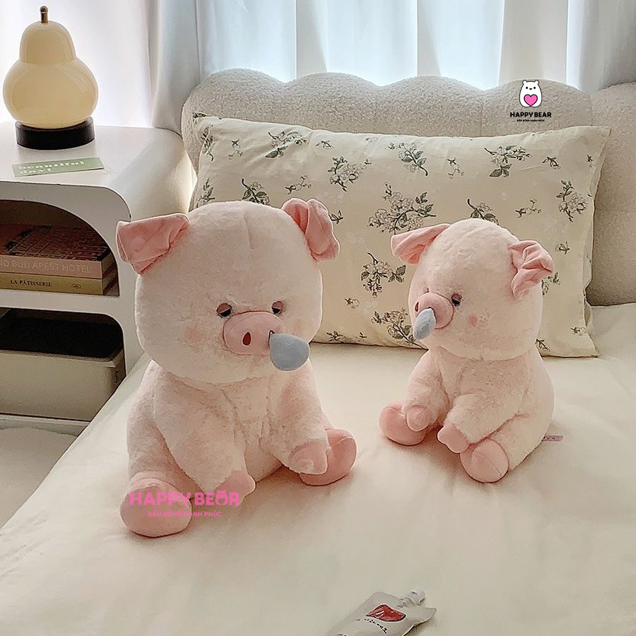 Gấu Bông Heo Kéo Mũi HP110 - HAPPY BEAR 20 Gấu bông heo dáng ngồi kéo mũi dễ thương happy bear hp205