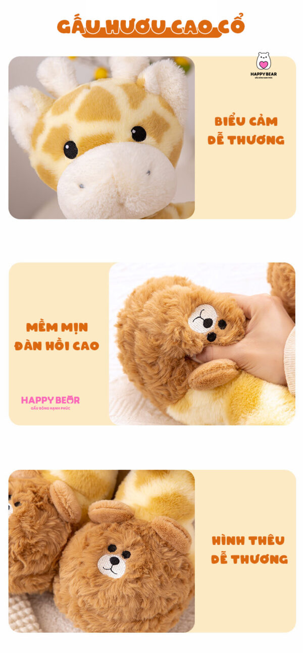 Gấu bông hươu cao cổ HAPPY BEAR size 60CM