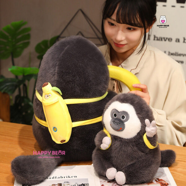Gấu Bông Khỉ Đen Mặt Ngáo HAPPY BEAR size 60CM