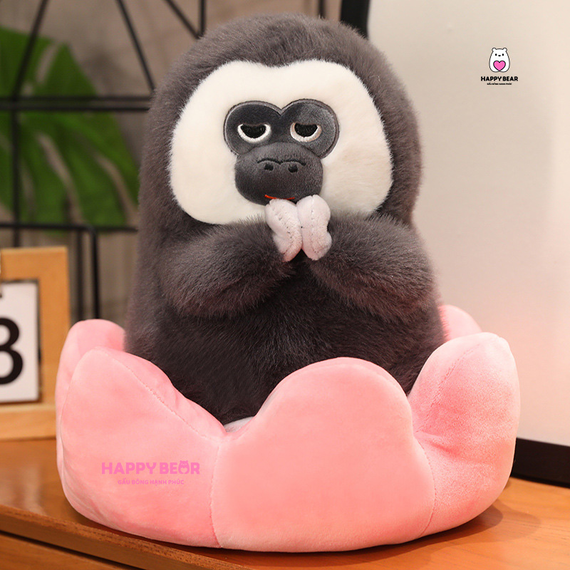 Gấu Bông Khỉ Đen HP135 - HAPPY BEAR 38 Gấu Bông Khỉ Đen Mặt Ngáo HAPPY BEAR size 60CM