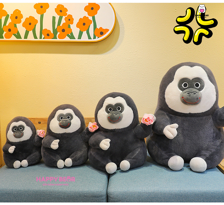 Gấu Bông Khỉ Đen HP135 - HAPPY BEAR 35 Gấu Bông Khỉ Đen Mặt Ngáo HAPPY BEAR size 60CM