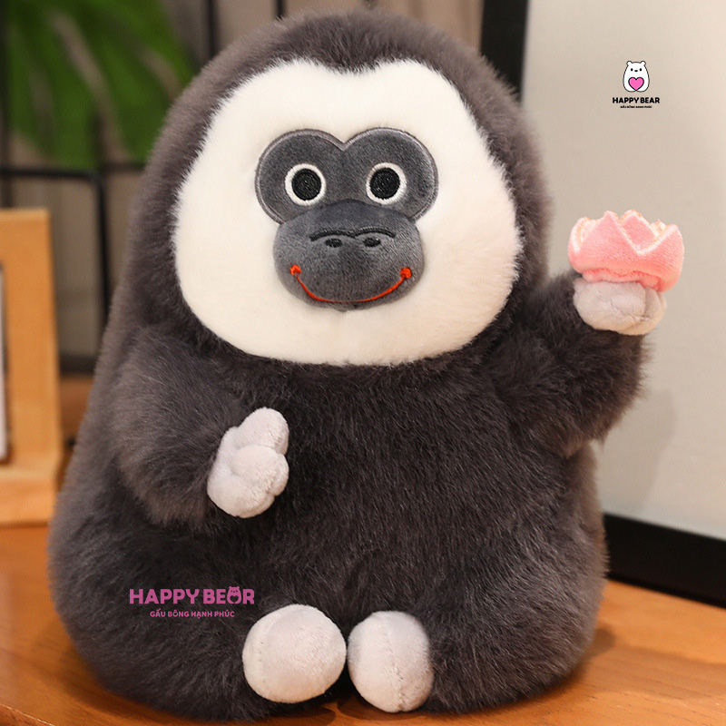 Gấu Bông Khỉ Đen HP135 - HAPPY BEAR 36 Gấu Bông Khỉ Đen Mặt Ngáo HAPPY BEAR size 60CM
