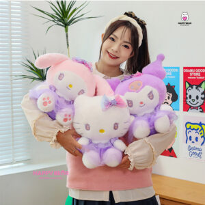 Gấu Bông Kuromi, Hello Kitty, Melody Dễ Thương HAPPY BEAR size 60cm