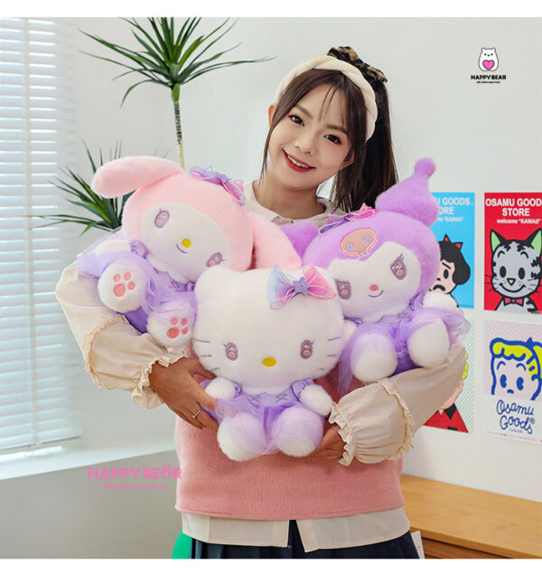 Gấu Bông Kuromi, Hello Kitty, Melody Dễ Thương HAPPY BEAR size 60cm