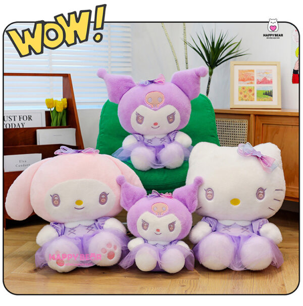 Gấu Bông Kuromi, Hello Kitty, Melody Dễ Thương HAPPY BEAR size 60cm