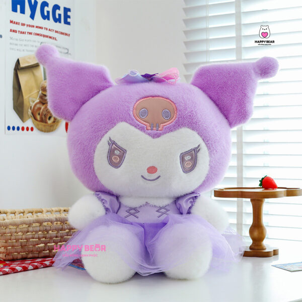 Gấu Bông Kuromi Váy Tím Dễ Thương HAPPY BEAR size 60cm