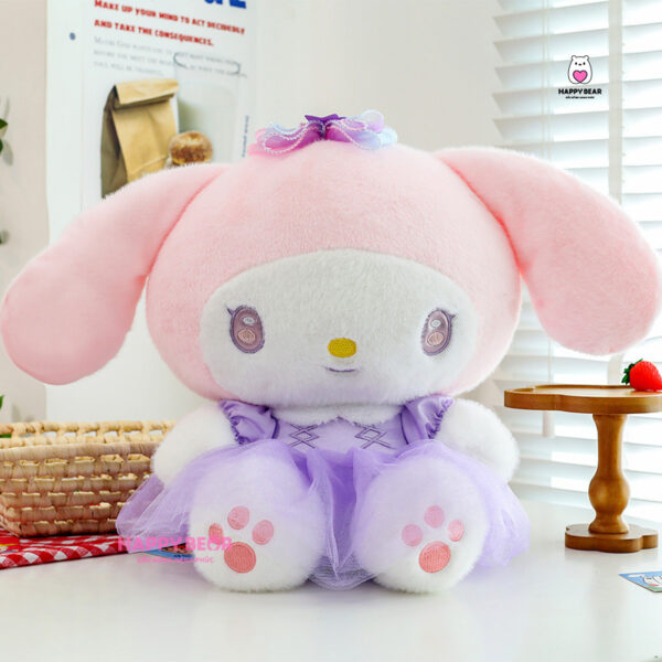 Gấu Bông Melody Váy Tím Dễ Thương HAPPY BEAR size 60cm