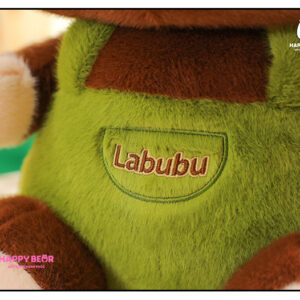 Gấu bông labubu nâu yếm xanh lông nhung HAPPY BEAR size 60CM