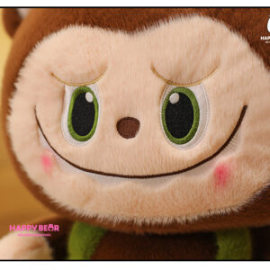 Gấu bông labubu nâu yếm xanh lông nhung HAPPY BEAR size 60CM