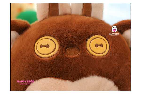 Gấu bông labubu nâu yếm xanh lông nhung HAPPY BEAR size 60CM