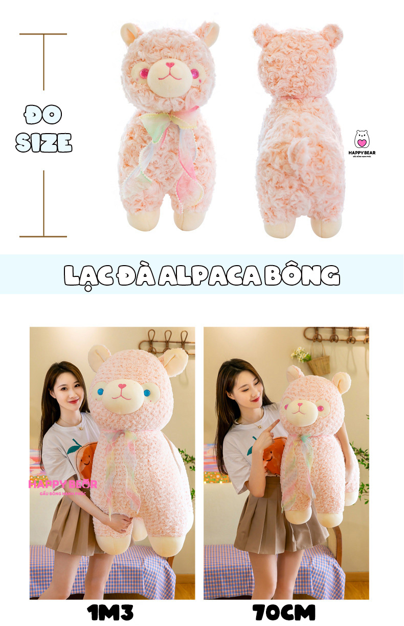 Gấu Bông Lạc Đà Alpaca HP127 - HAPPY BEAR 33 Gấu bông lạc đà alpaca bông dễ thương HAPPY BEAR 60cm