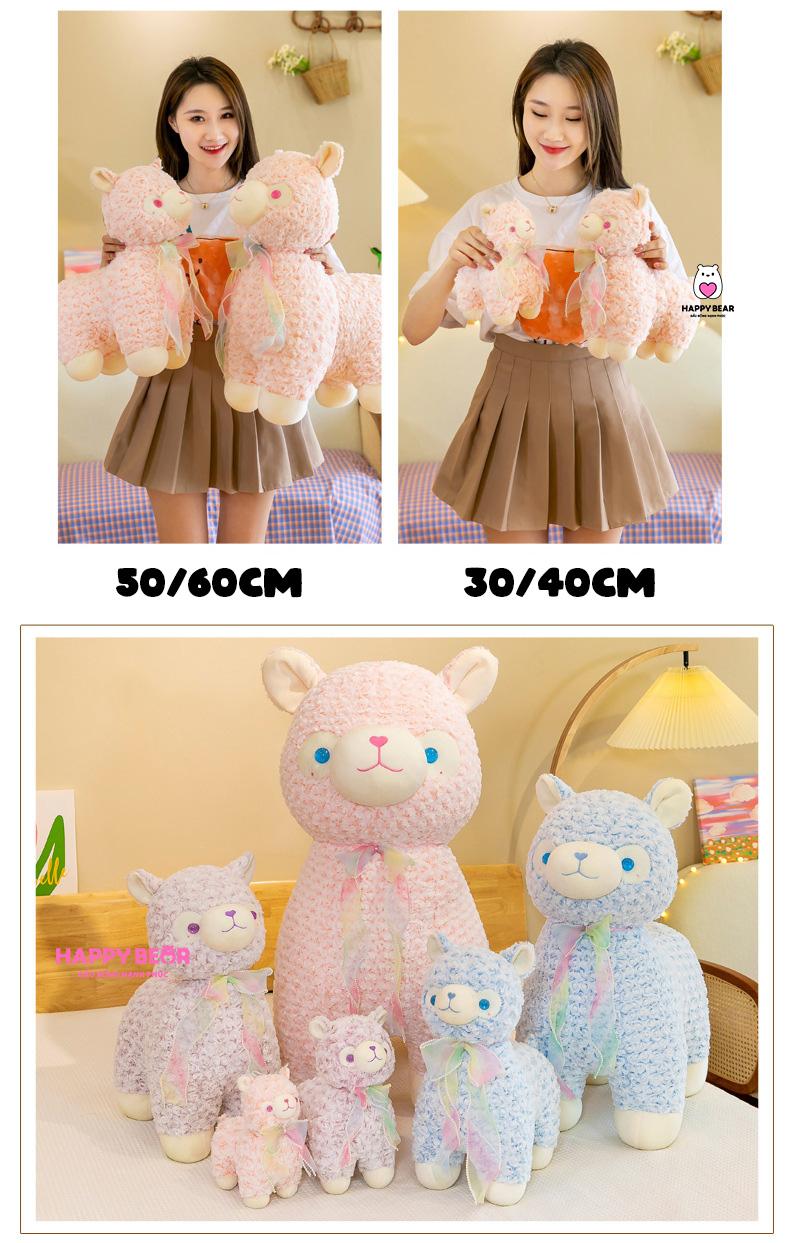 Gấu Bông Lạc Đà Alpaca HP127 - HAPPY BEAR 34 Gấu bông lạc đà alpaca bông dễ thương HAPPY BEAR 60cm
