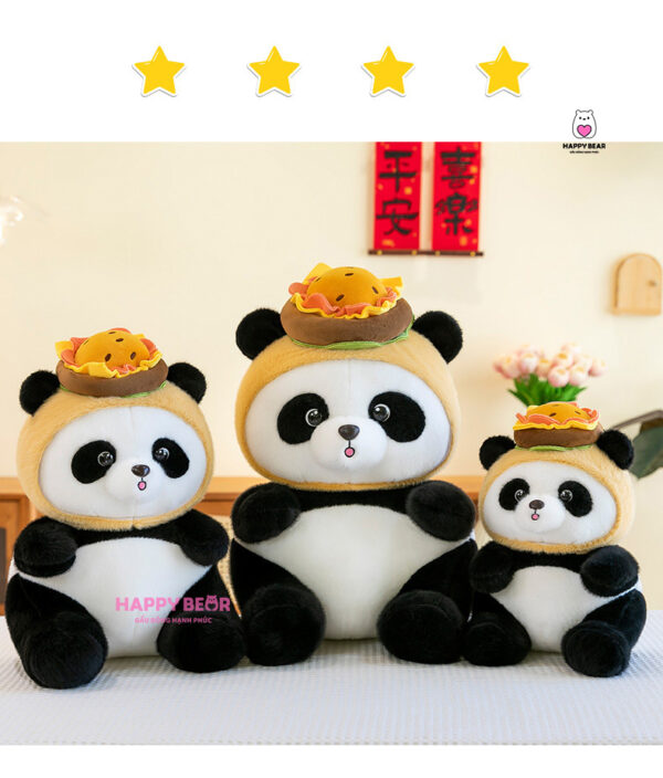Gấu Bông Panda Đội Hamburger HP130 - HAPPY BEAR