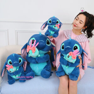 Gấu bông stick xanh ôm quái HAPPY BEAR size 60CM